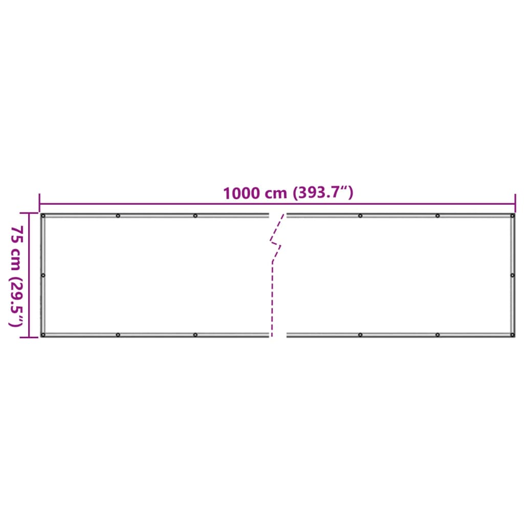 vidaXL antracitszürke PVC belátás elleni erkélyparaván 1000 x 75 cm