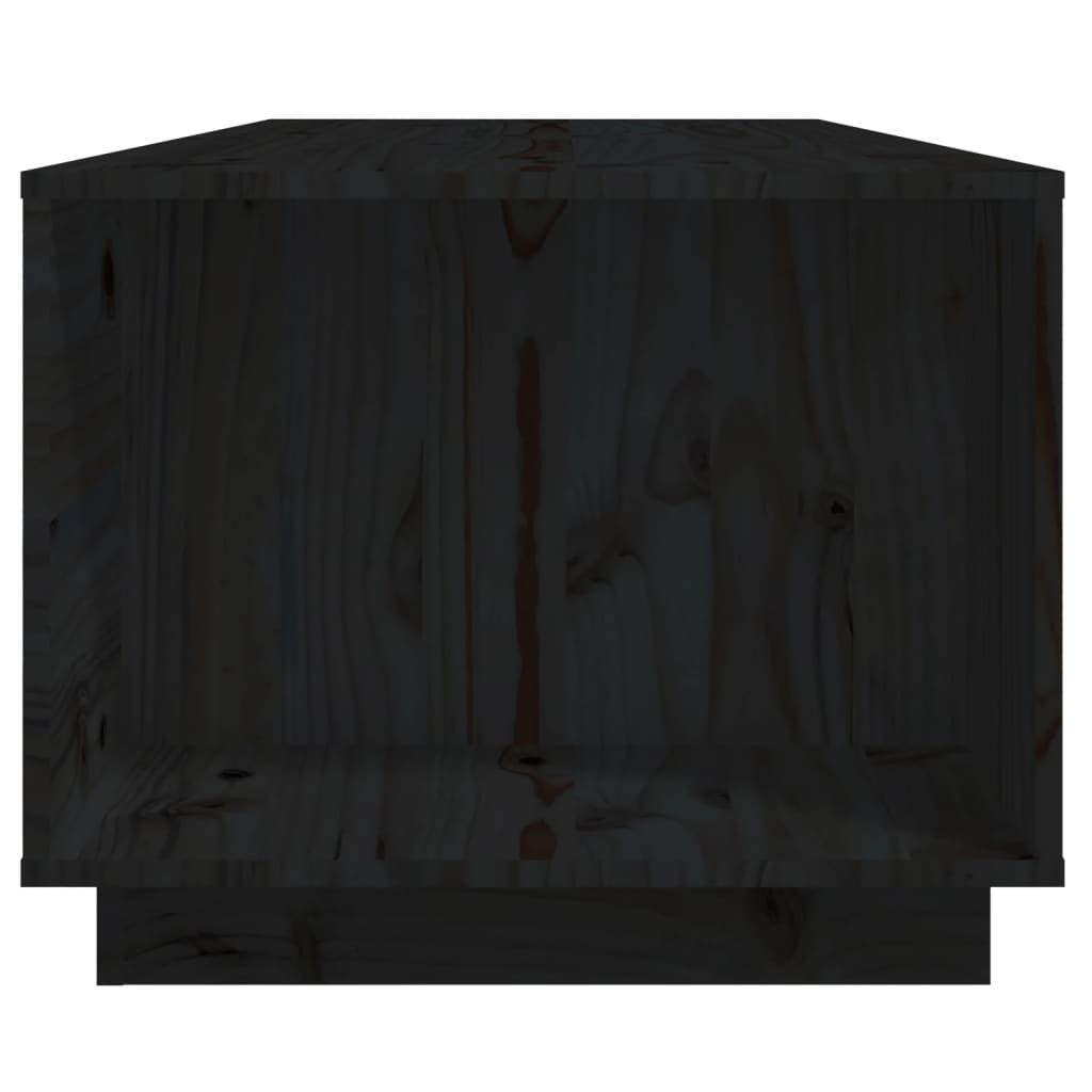 vidaXL fekete tömör fenyőfa dohányzóasztal 110x50x40 cm