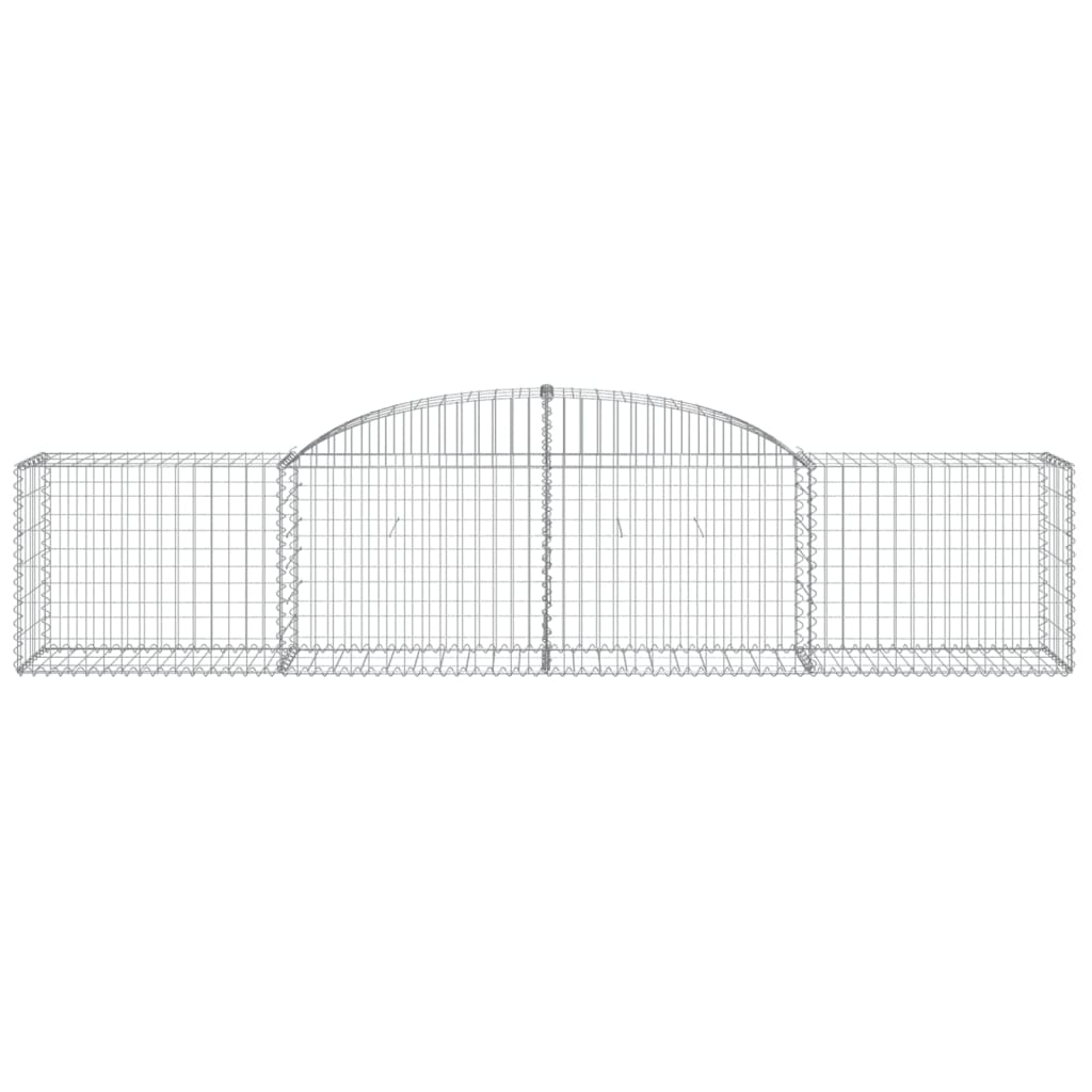 vidaXL 2 db íves horganyzott vas gabion kosár 300x50x60/80 cm