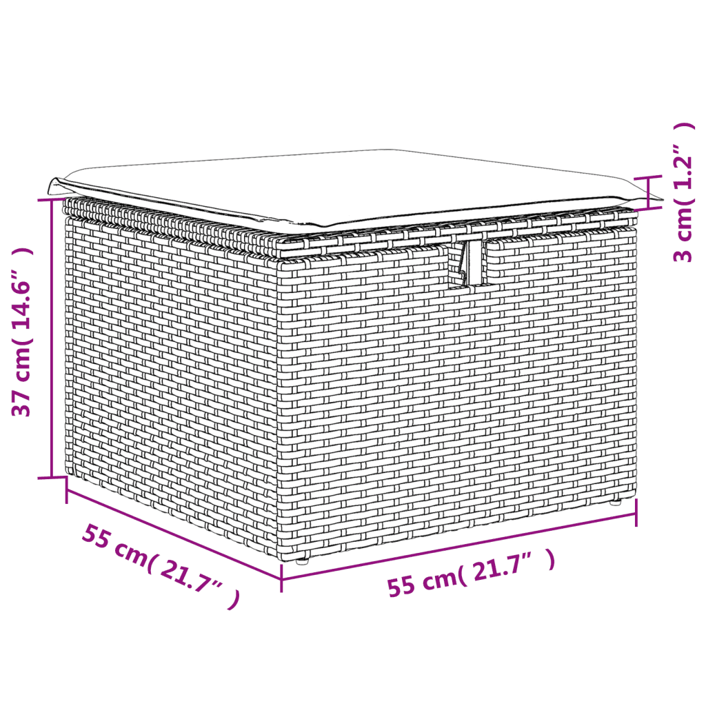 vidaXL 9 részes bézs polyrattan kerti ülőgarnitúra párnákkal