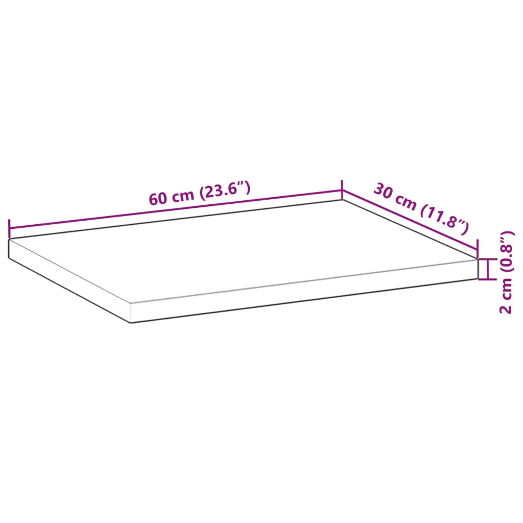 vidaXL 4 db kezeletlen tömör akácfa függőpolc 60 x 30 x 2 cm