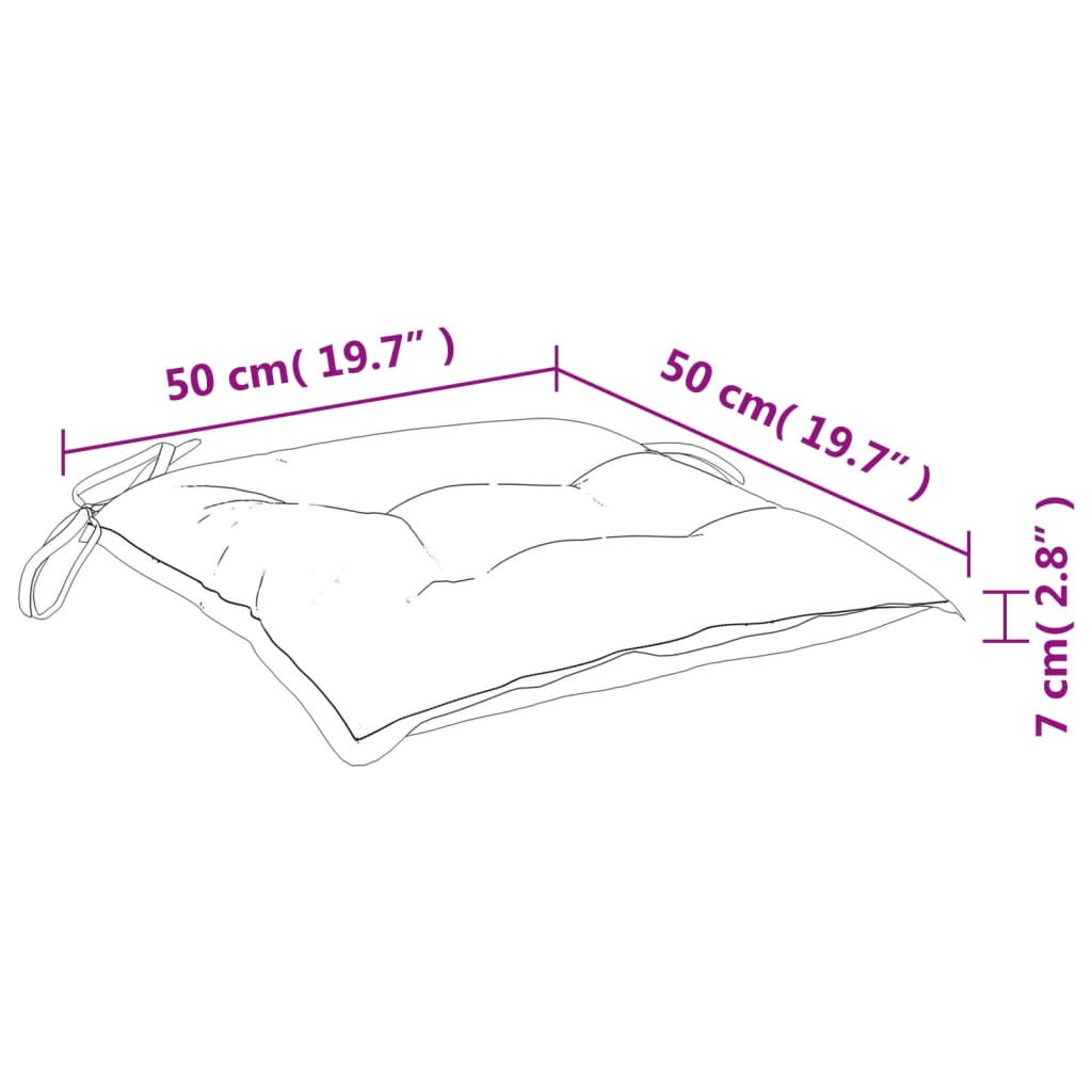 vidaXL 6 db fekete kockás oxford szövet székpárna 50 x 50 x 7 cm