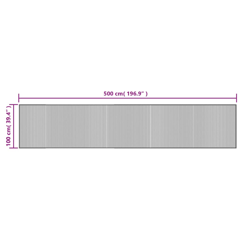 vidaXL négyszögletű barna bambusz szőnyeg 100 x 500 cm