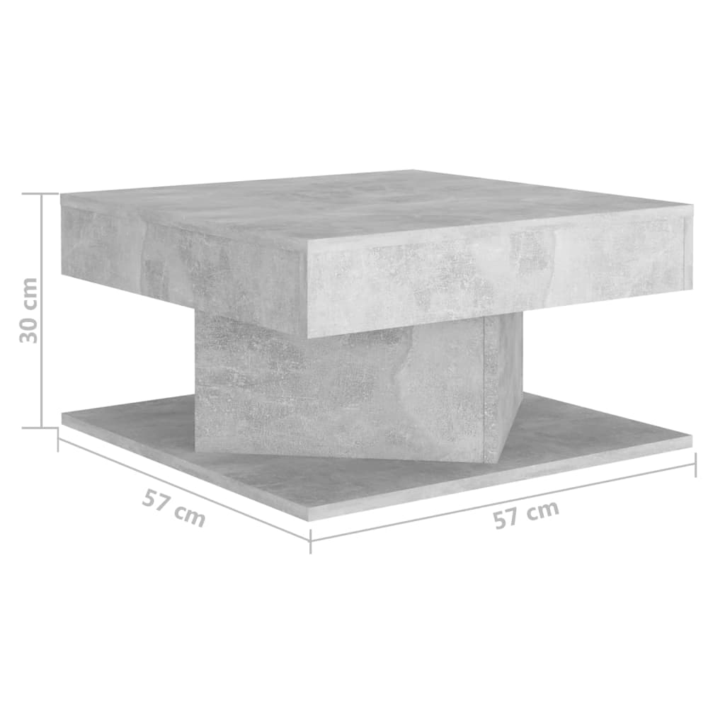 vidaXL betonszürke szerelt fa dohányzóasztal 57 x 57 x 30 cm