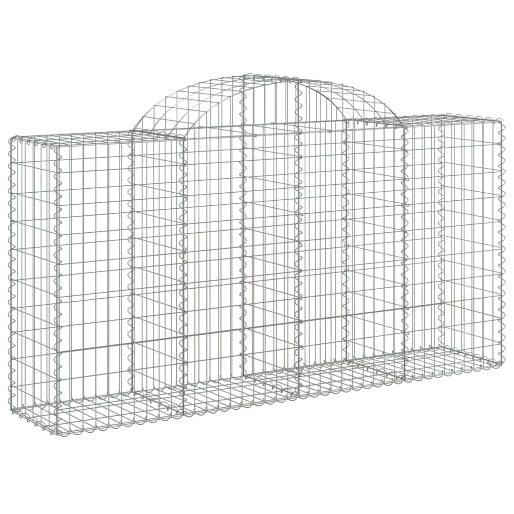 vidaXL 12 db íves horganyzott vas gabion kosár 200x50x100/120 cm