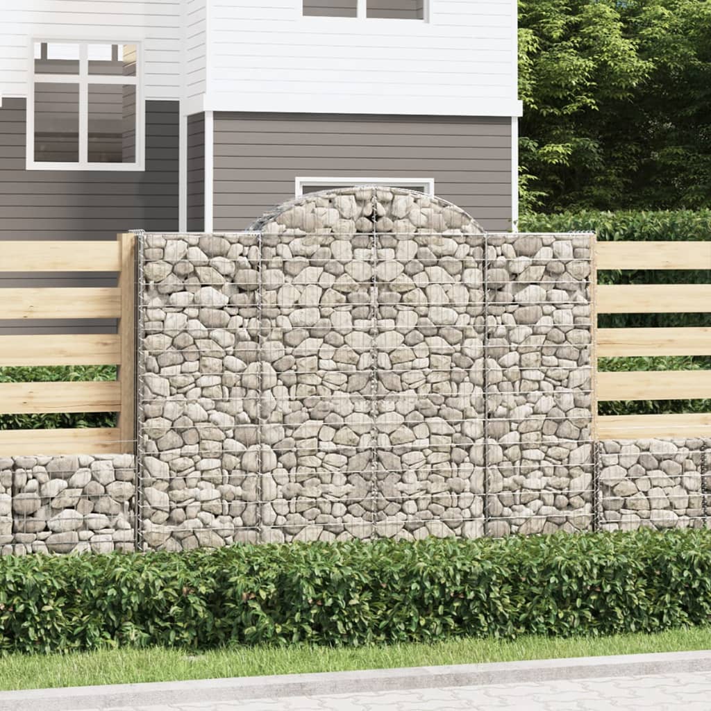 vidaXL 10 db íves horganyzott vas gabion kosár 200x50x160/180 cm