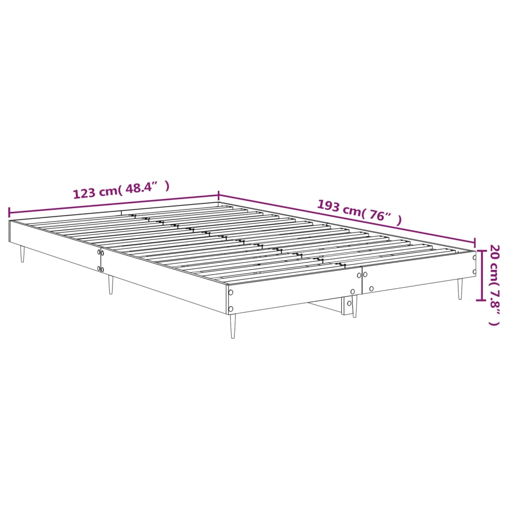 vidaXL barna tölgy színű szerelt fa ágykeret matrac nélkül 120x190 cm