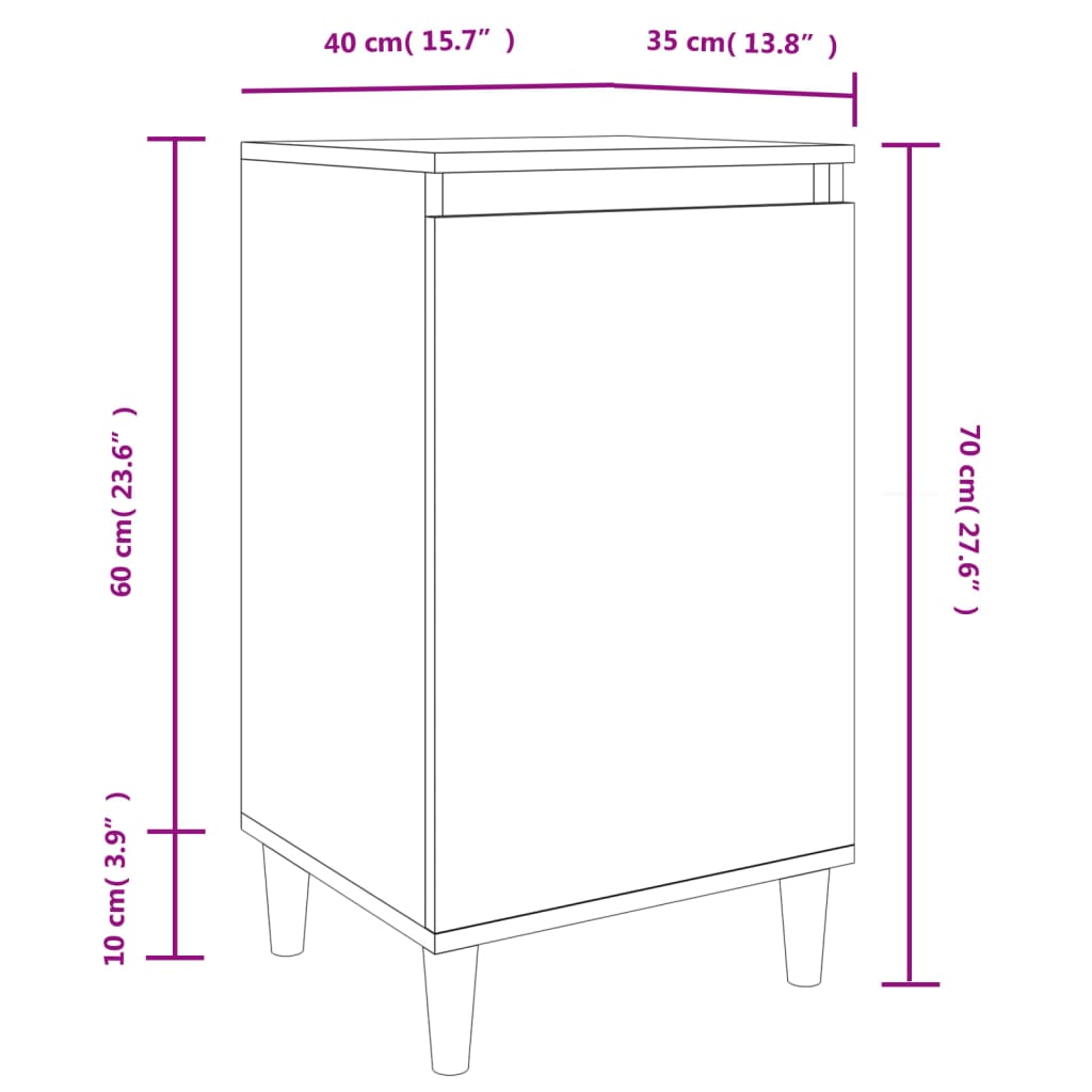 vidaXL 2 db sonoma tölgy színű szerelt fa éjjeliszekrény 40x35x70 cm