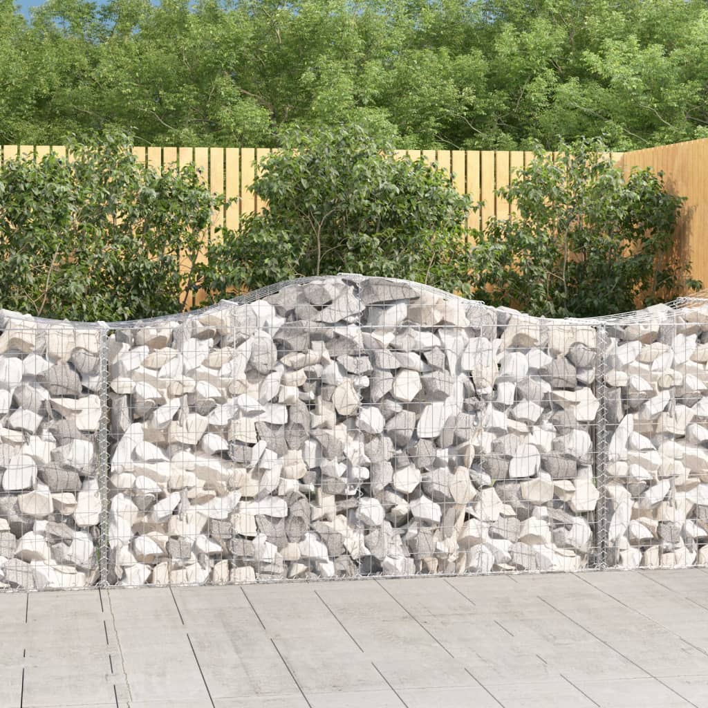 vidaXL 7 db íves horganyzott vas gabion kosár 200 x 50 x 100/120 cm