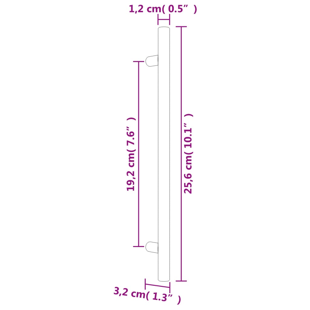 vidaXL 10 db ezüst rozsdamentes acél szekrényfogantyú 192 mm