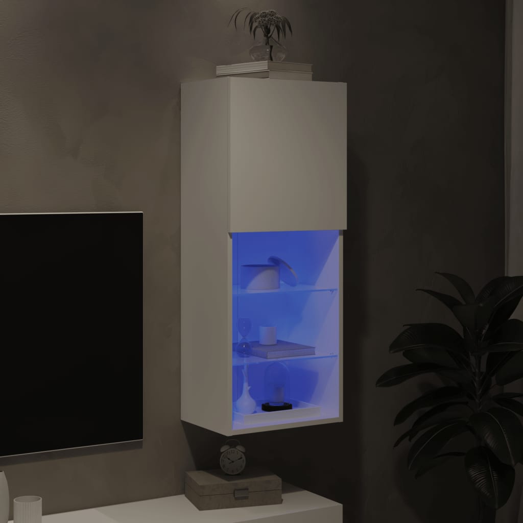 vidaXL fehér TV-szekrény LED lámpákkal 40,5 x 30 x 102 cm