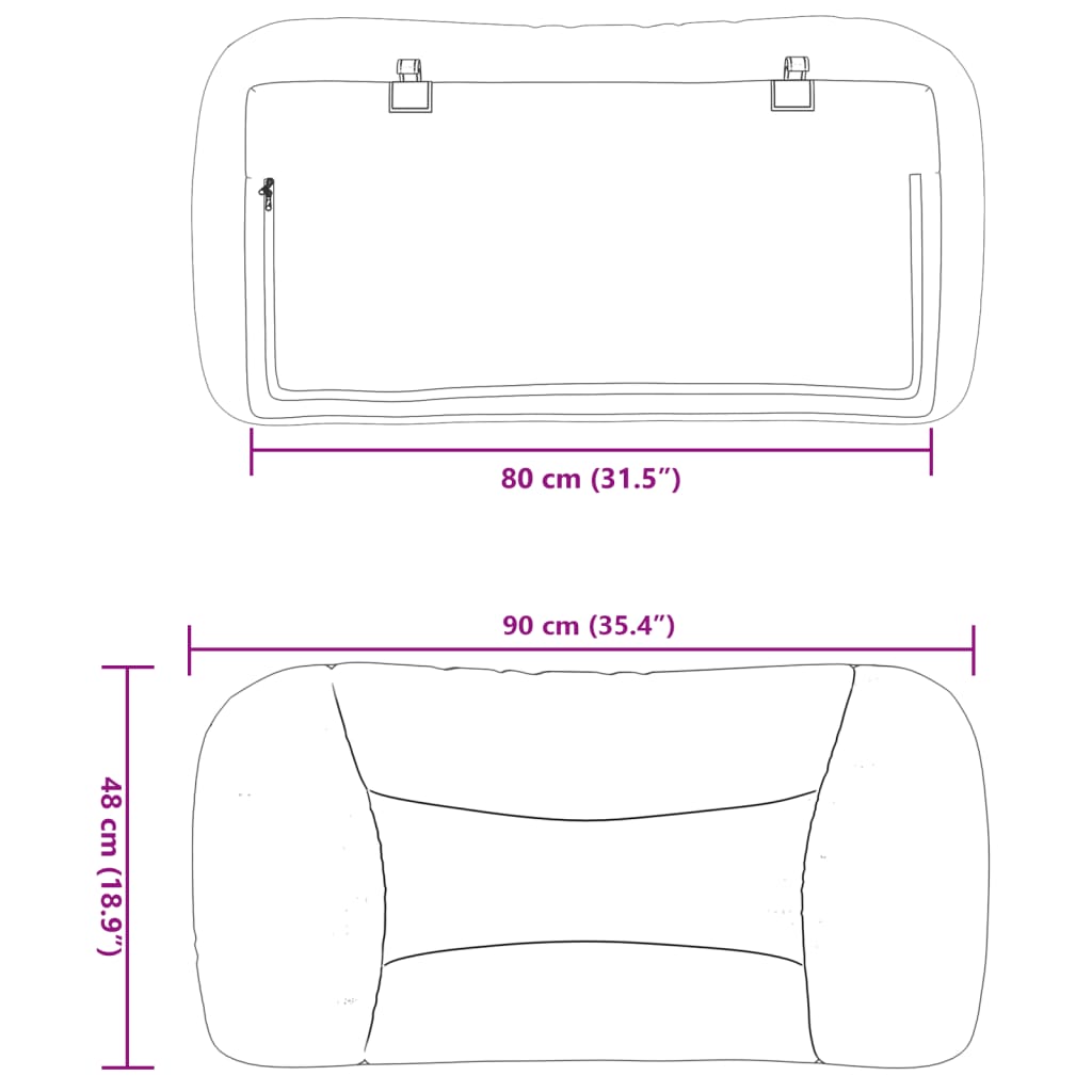 vidaXL krémszínű szövet fejtámla párna 80 cm