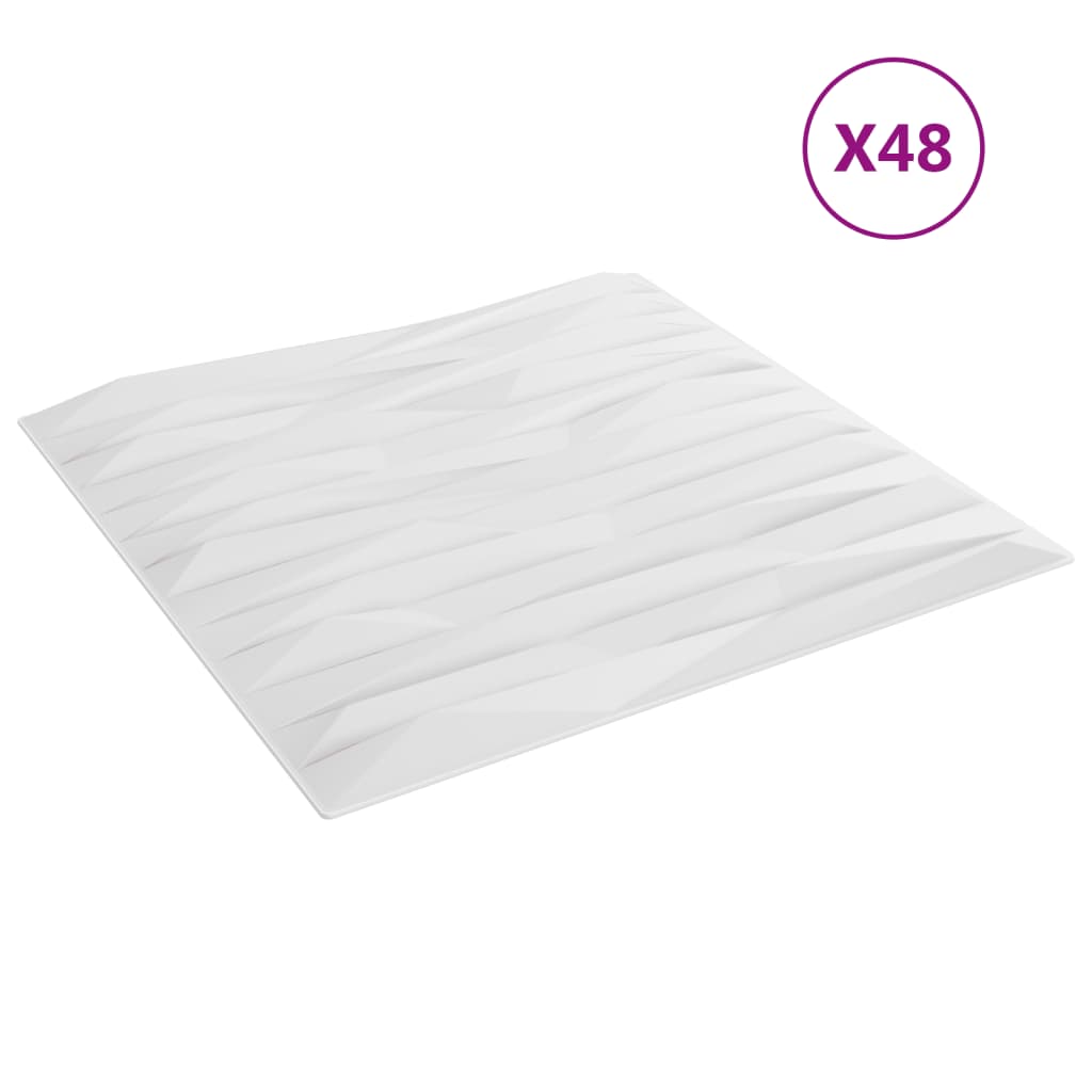 vidaXL 48 db fehér XPS kőmintás fali panel 50 x 50 cm 12 m²