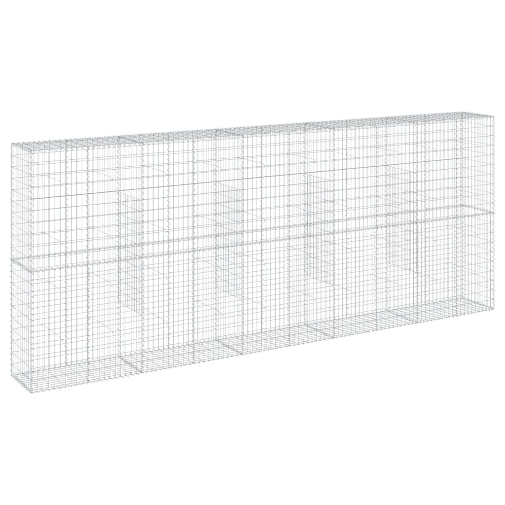 vidaXL horganyzott vas gabion kosár fedéllel 500 x 50 x 200 cm