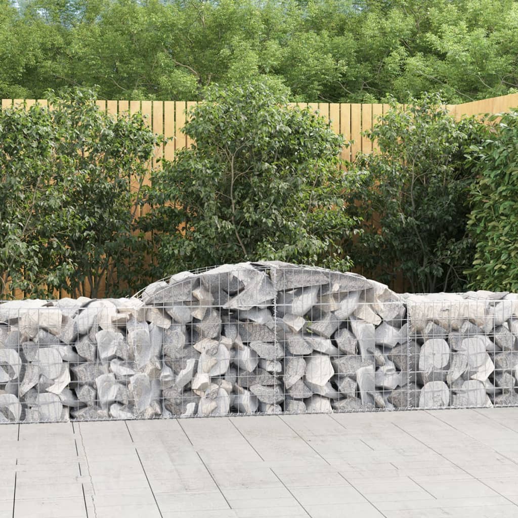 vidaXL 20 db íves horganyzott vas gabion kosár 300x50x60/80 cm