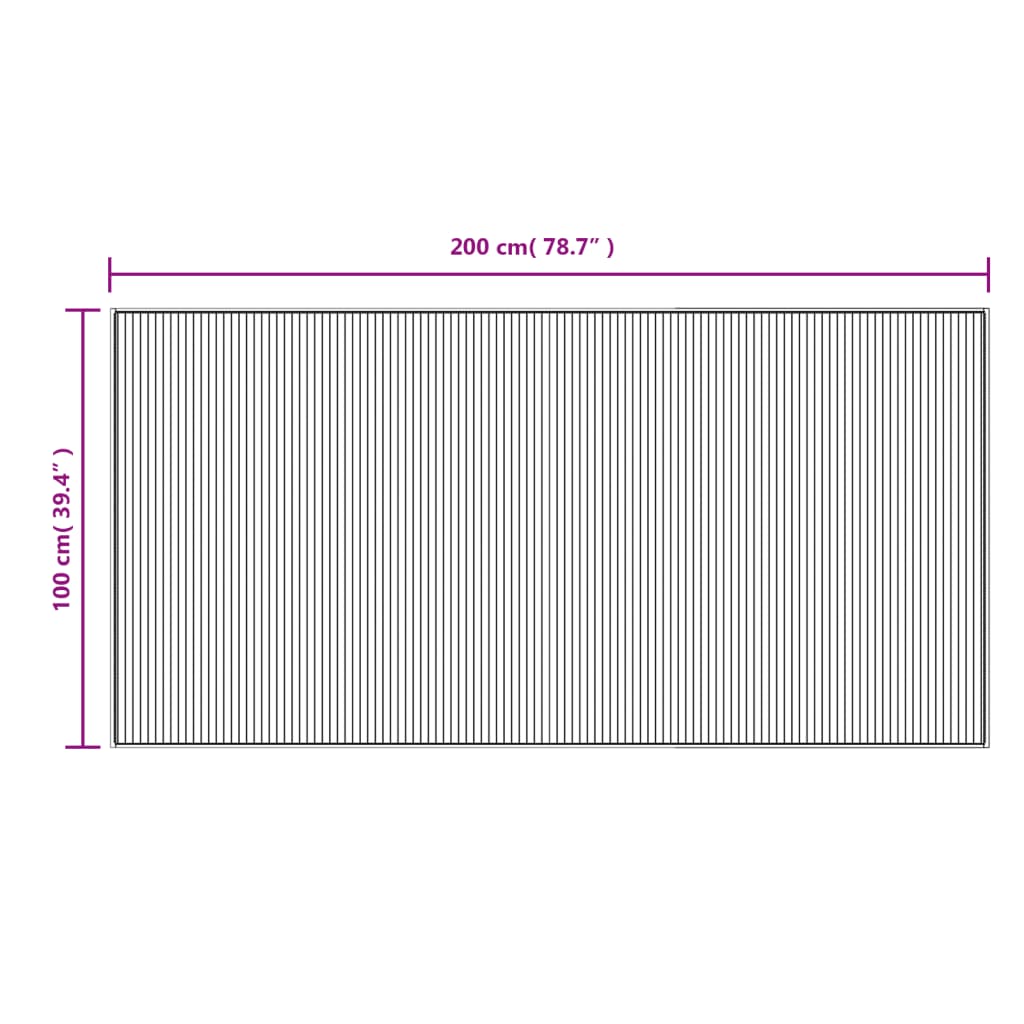 vidaXL négyszögletű barna bambusz szőnyeg 100 x 200 cm