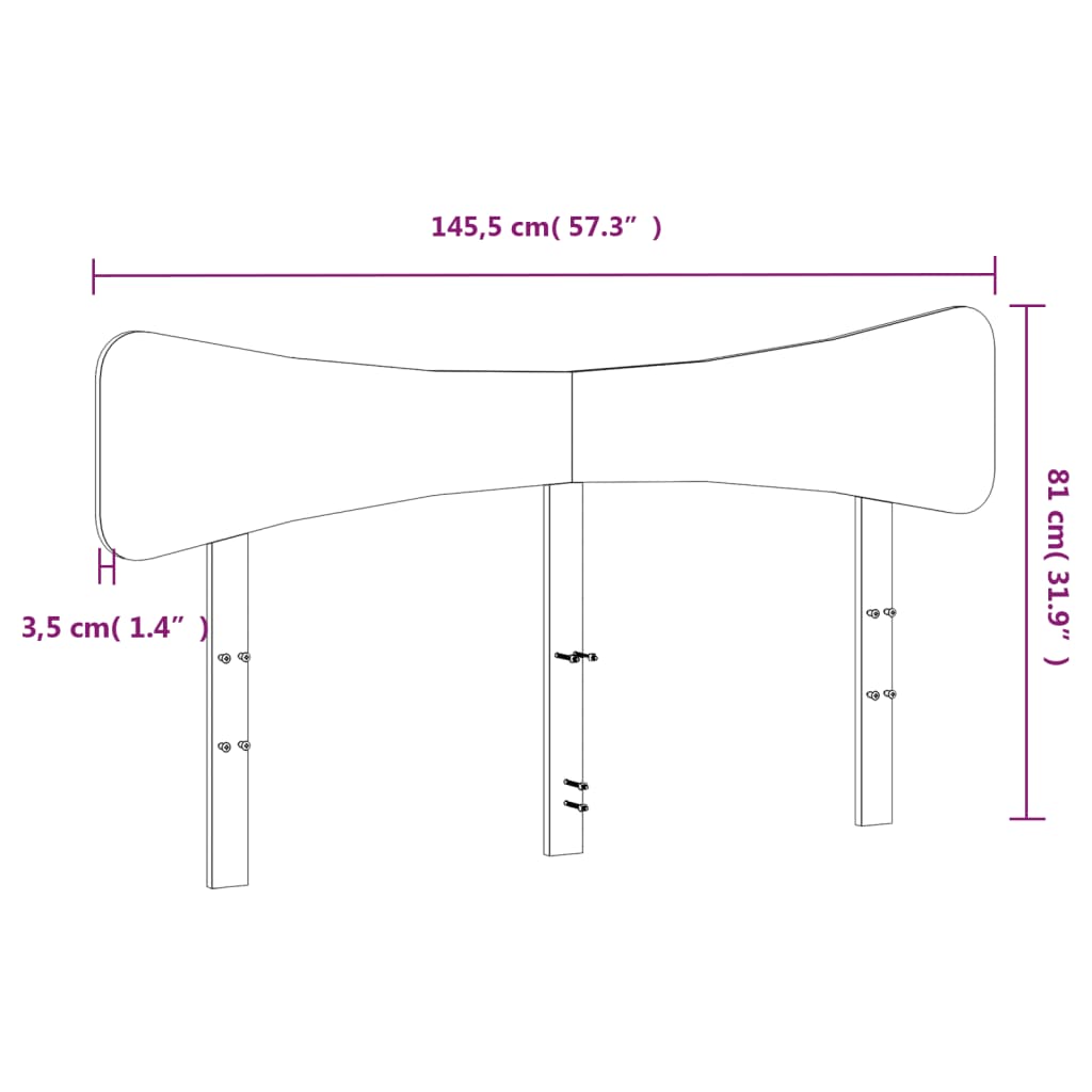 vidaXL fehér tömör fenyőfa fejtámla 140 cm