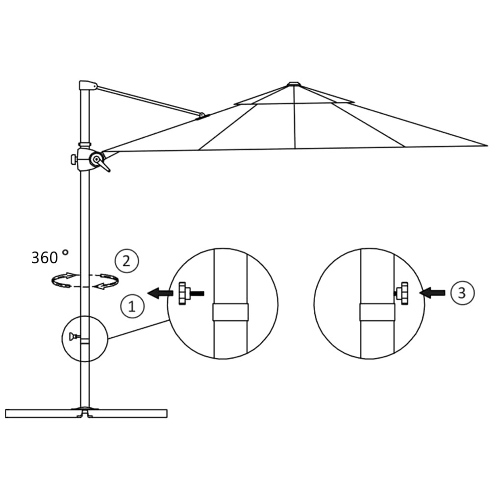 vidaXL antracitszürke konzolos kerti napernyő acélrúddal 250 x 250 cm