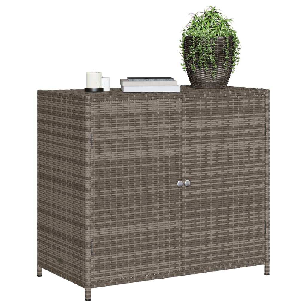 vidaXL szürke polyrattan kerti tárolószekrény 83x45x76 cm