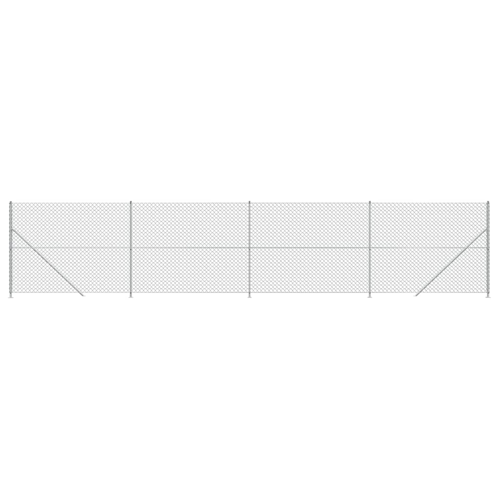 vidaXL ezüstszínű drótkerítés illesztőperemmel 1,8 x 10 m