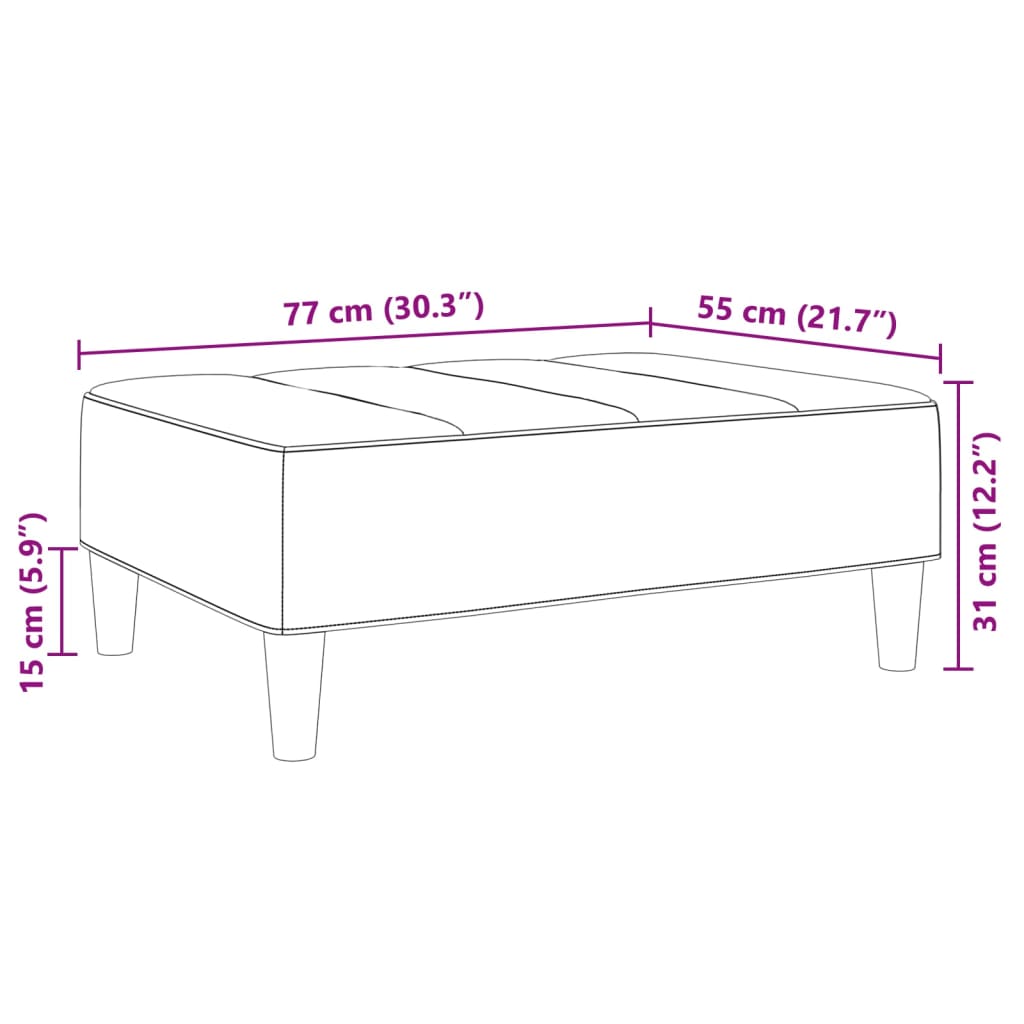 vidaXL sötétzöld bársony lábzsámoly 77x55x31 cm