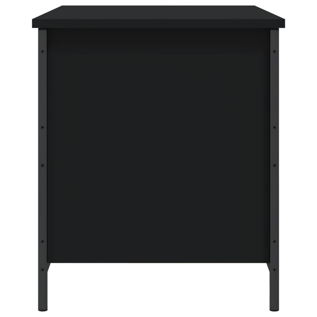 vidaXL fekete szerelt fa tárolópad 80 x 42,5 x 50 cm