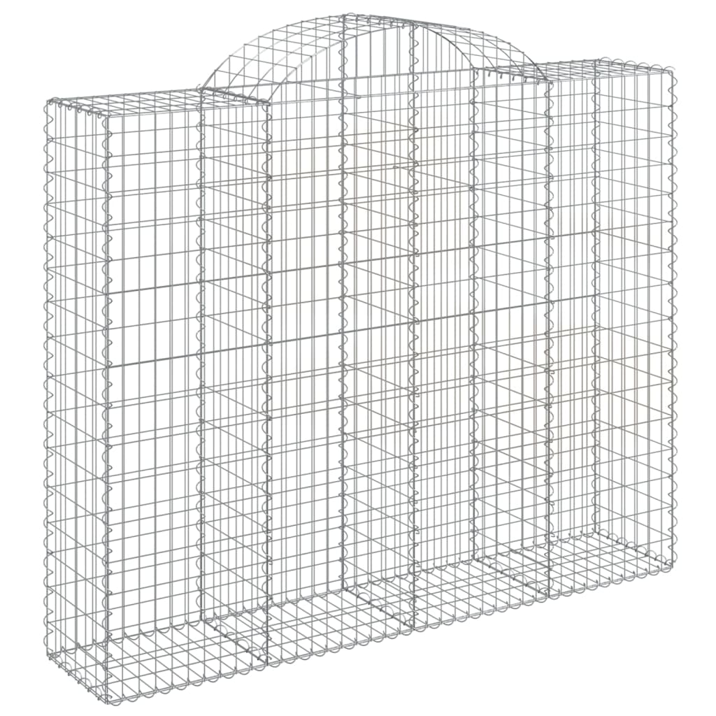 vidaXL 30 db íves horganyzott vas gabion kosár 200x50x160/180 cm