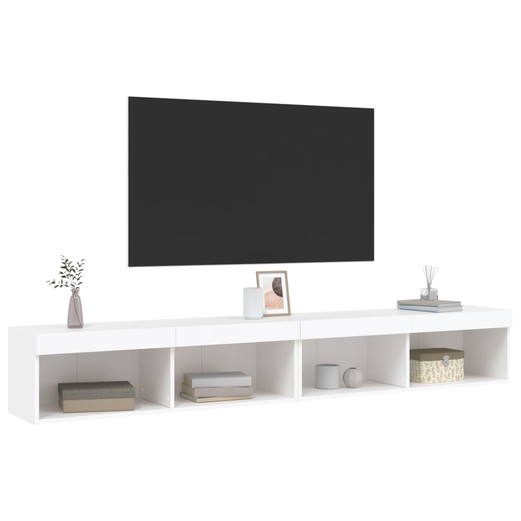 vidaXL 2 db fehér TV-szekrény LED-világítással 100x30x30 cm