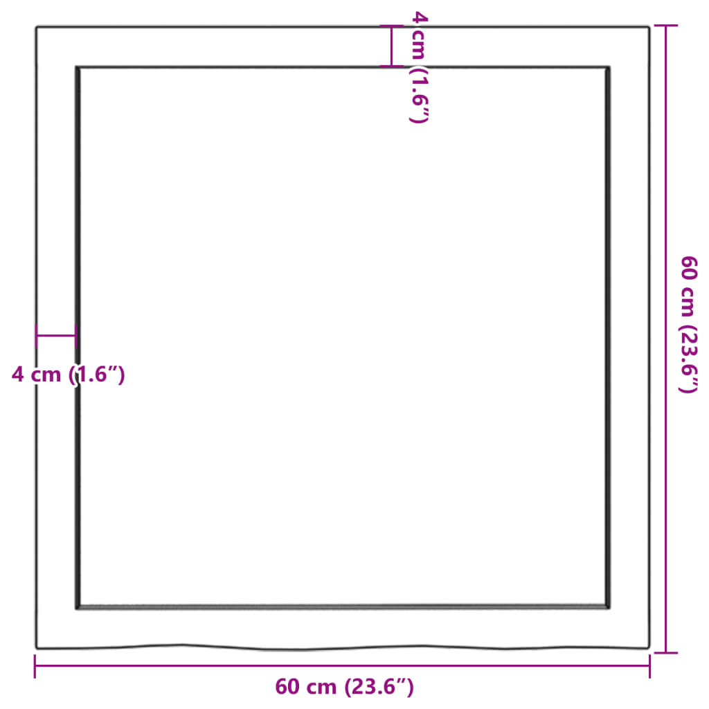 vidaXL világosbarna kezelt tömör tölgyfa asztallap 60x60x(2-6) cm