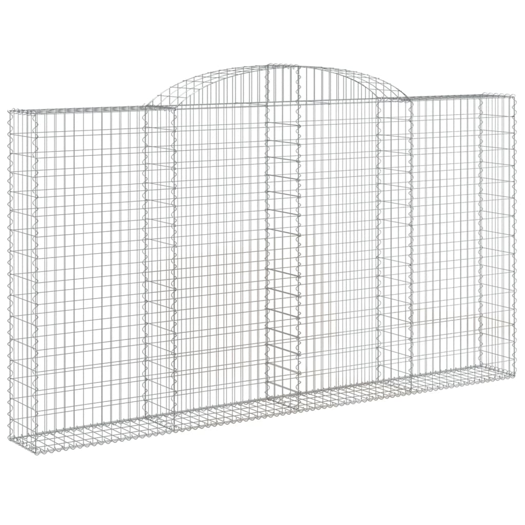 vidaXL 5 db íves horganyzott vas gabion kosár 300x30x160/180 cm