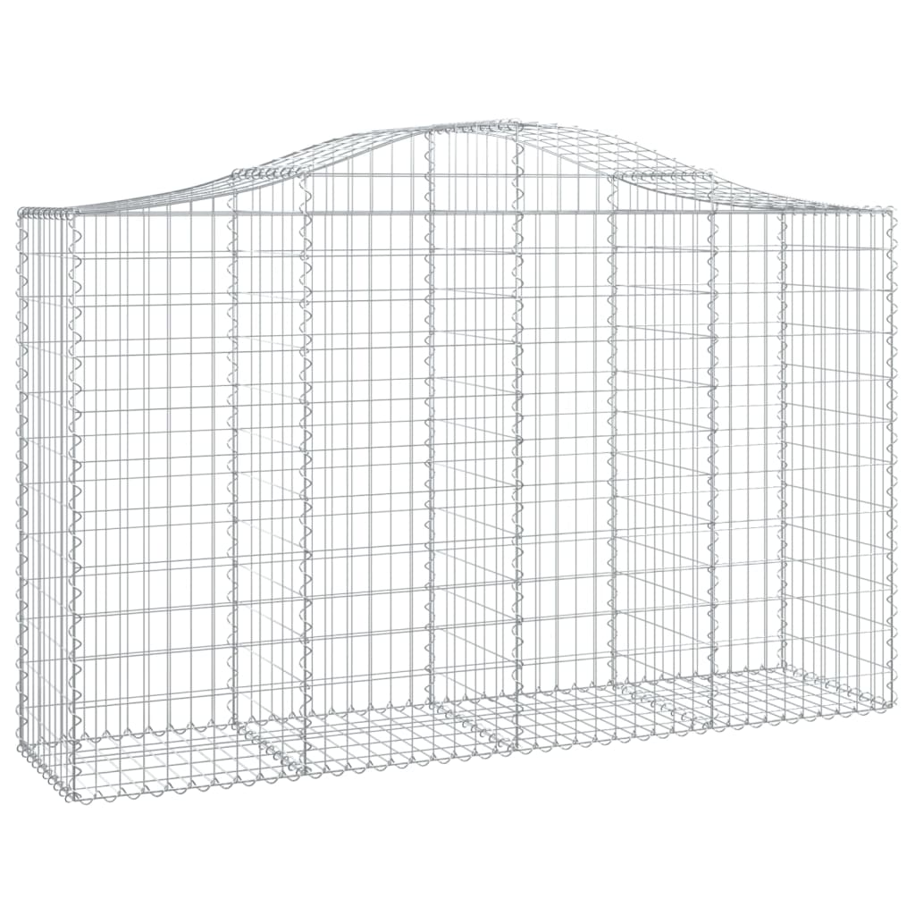 vidaXL 40 db íves horganyzott vas gabion kosár 200x50x120/140 cm