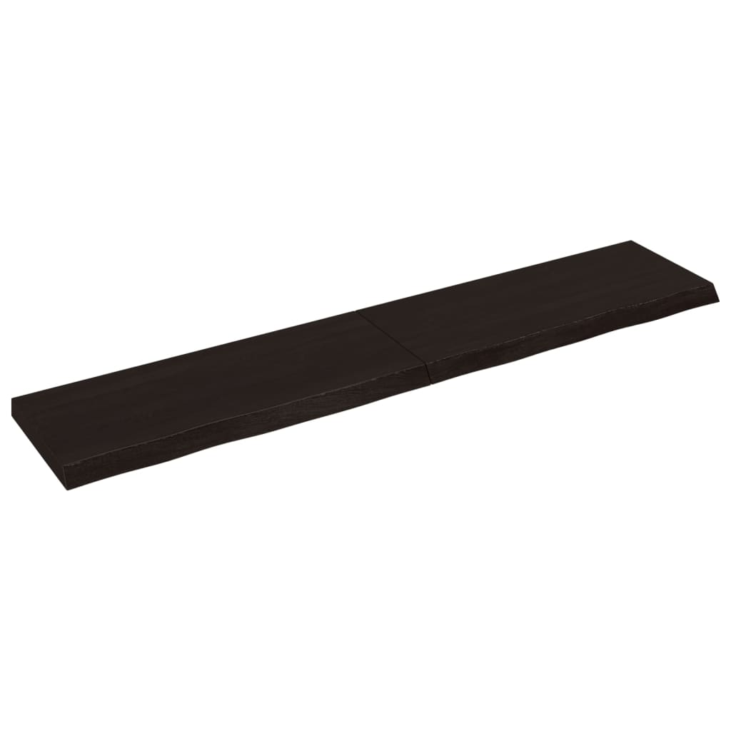 vidaXL sötétbarna kezelt tömör fa fürdőszobai pult 200x40x(2-6) cm