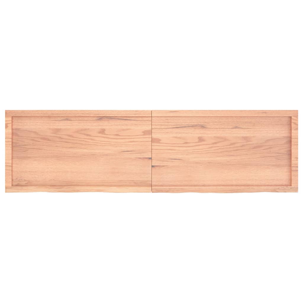 vidaXL világosbarna kezelt tömör tölgyfa fali polc 180 x 50 x (2-6) cm