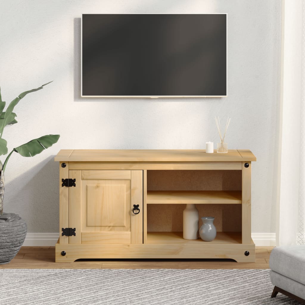 vidaXL Corona tömör fenyőfa TV-szekrény 100 x 37 x 52 cm