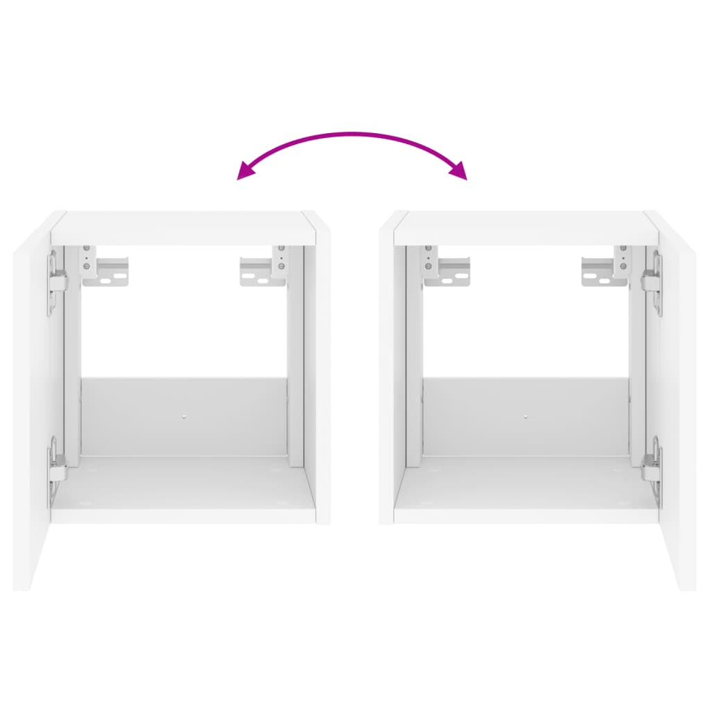 vidaXL 2 db fehér fali TV-szekrény LED-világítással 30,5x35x30 cm