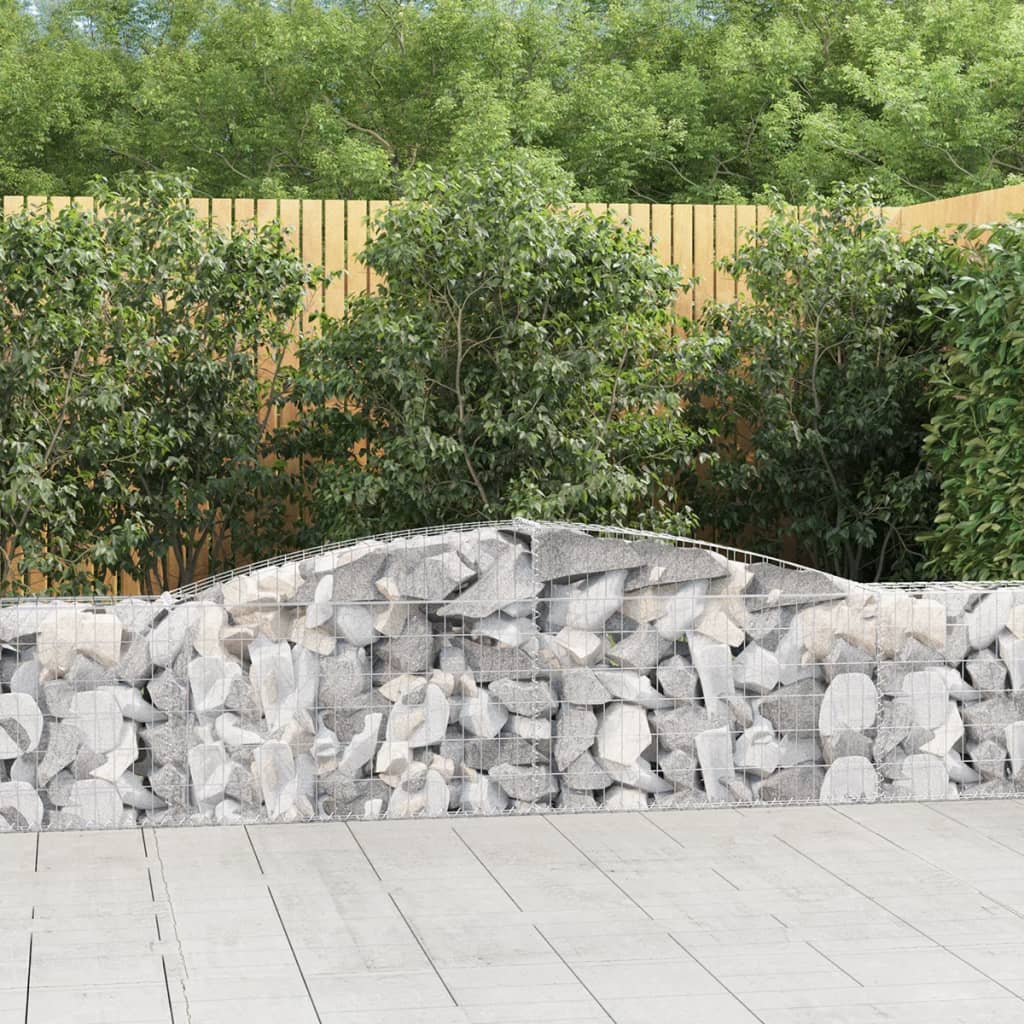 vidaXL 8 db íves horganyzott vas gabion kosár 400x30x60/80 cm