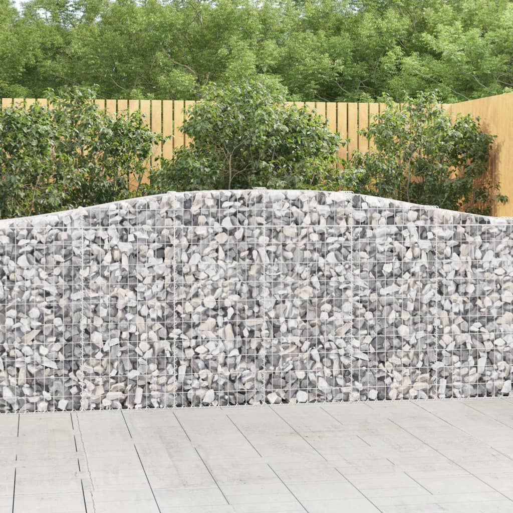 vidaXL 2 db íves horganyzott vas gabion kosár 400x30x100/120 cm