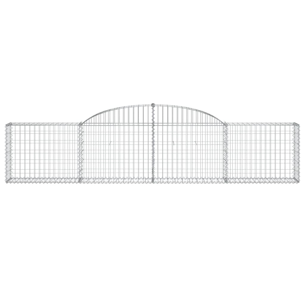 vidaXL 5 db íves horganyzott vas gabion kosár 300x30x60/80 cm