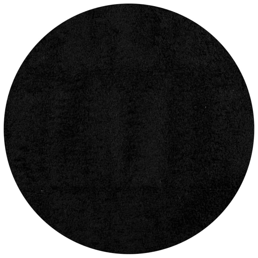vidaXL PAMPLONA fekete magas szálú bolyhos modern szőnyeg Ø 160 cm