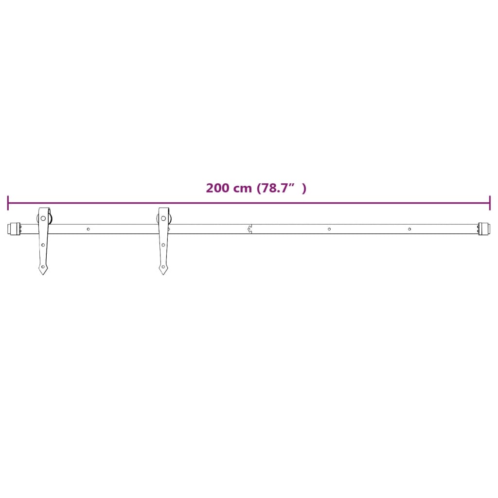 vidaXL tömör fenyőfa tolóajtó fémszerelék szettel 85x210 cm