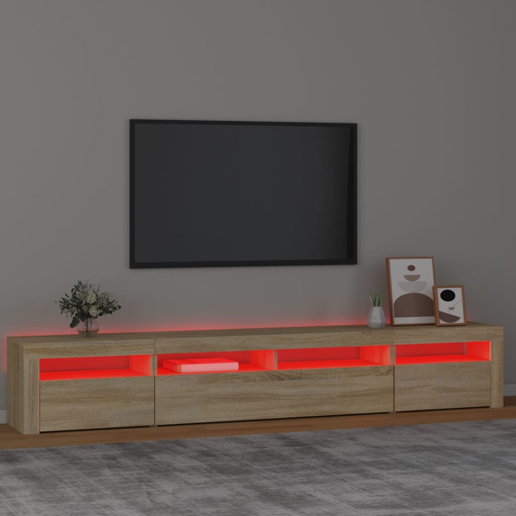 vidaXL sonoma tölgy színű TV-szekrény LED-lámpákkal 240x35x40 cm