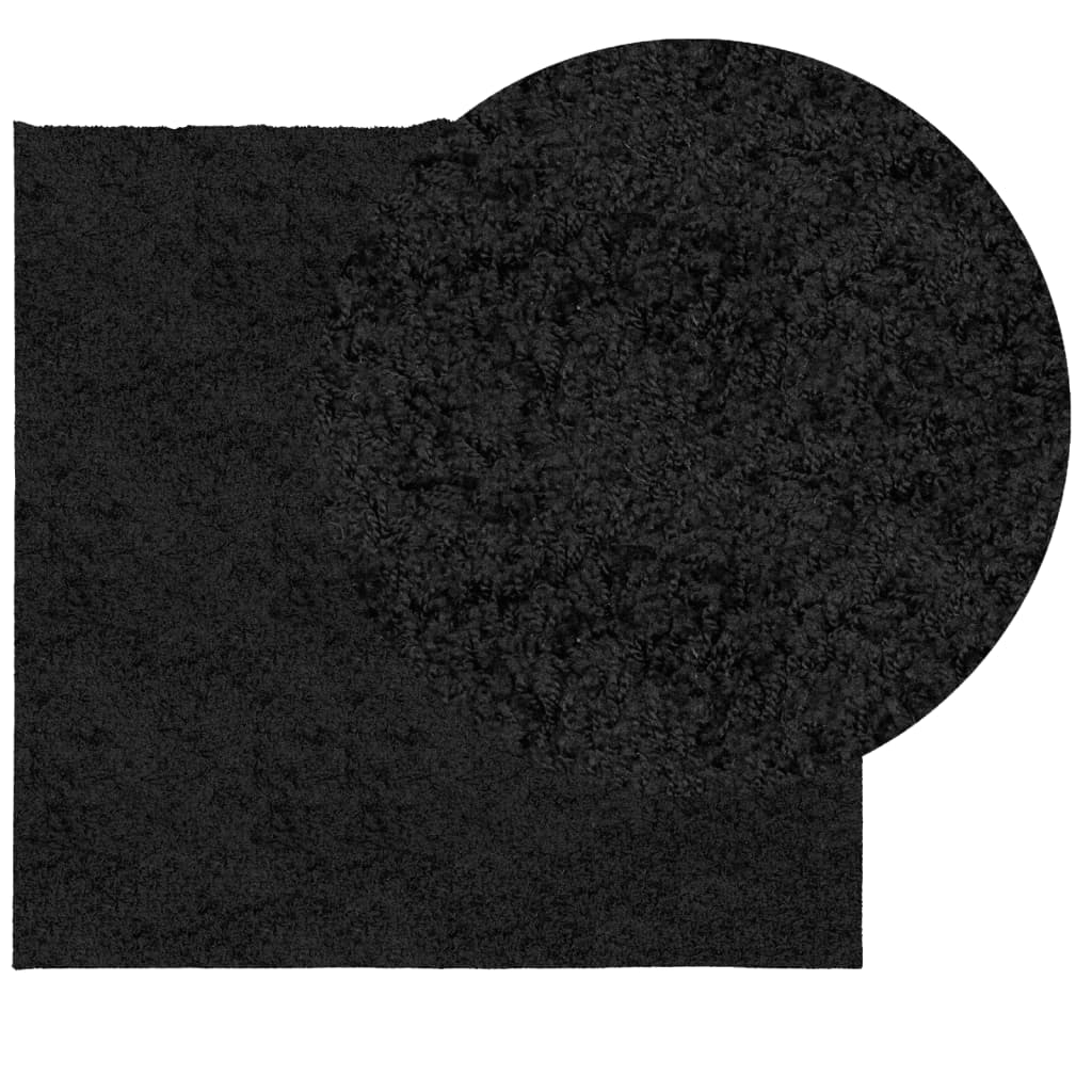 vidaXL PAMPLONA fekete magas szálú bolyhos modern szőnyeg 240 x 240 cm