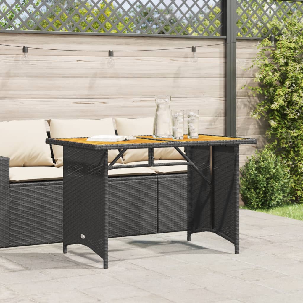 vidaXL fekete polyrattan falapos kerti asztal 110 x 68 x 70 cm