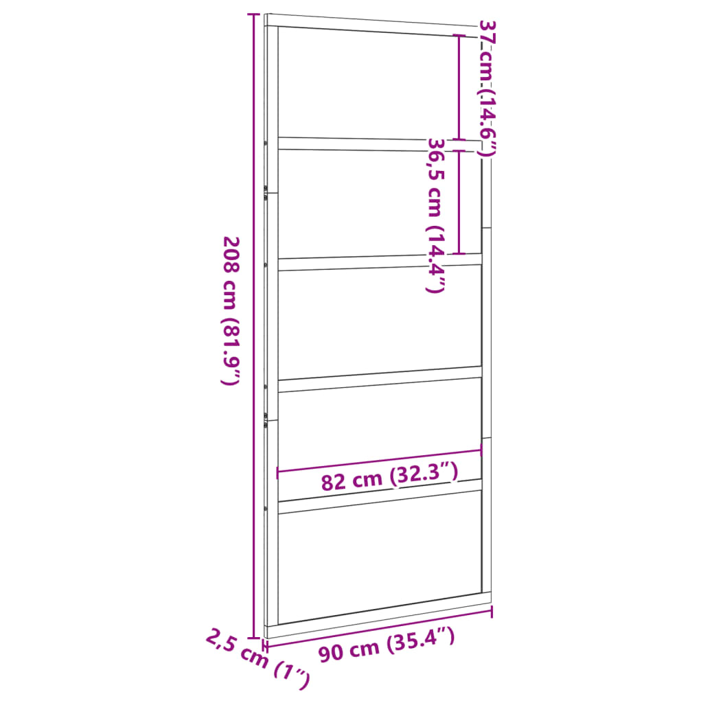 vidaXL fehér tömör fenyőfa istálló stílusú ajtó 90x208 cm