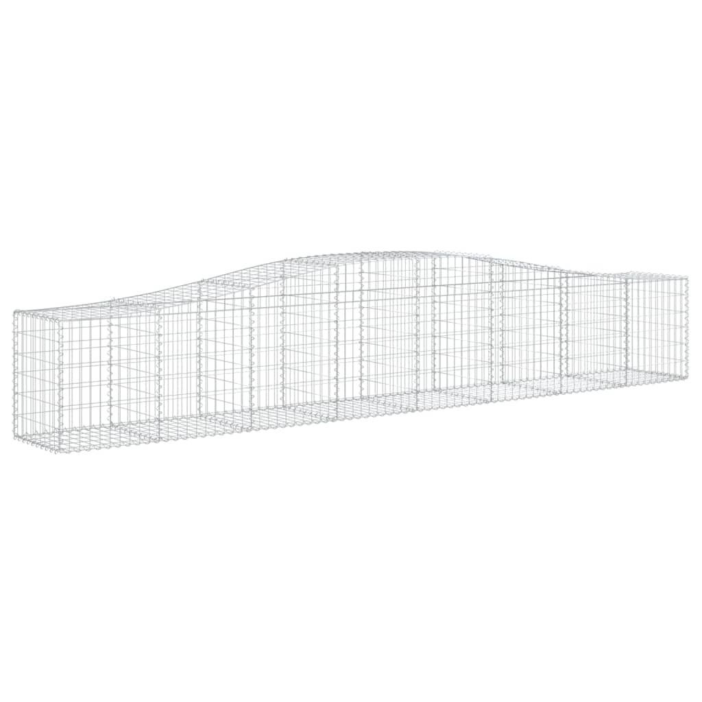 vidaXL 5 db íves horganyzott vas gabion kosár 400x50x60/80 cm