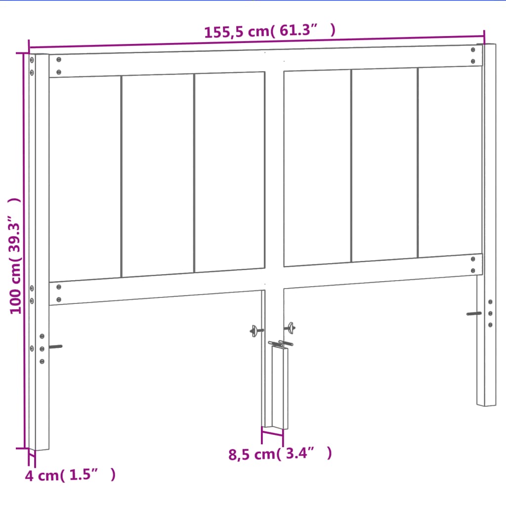 vidaXL viaszbarna tömör fenyőfa fejtámla 150 cm