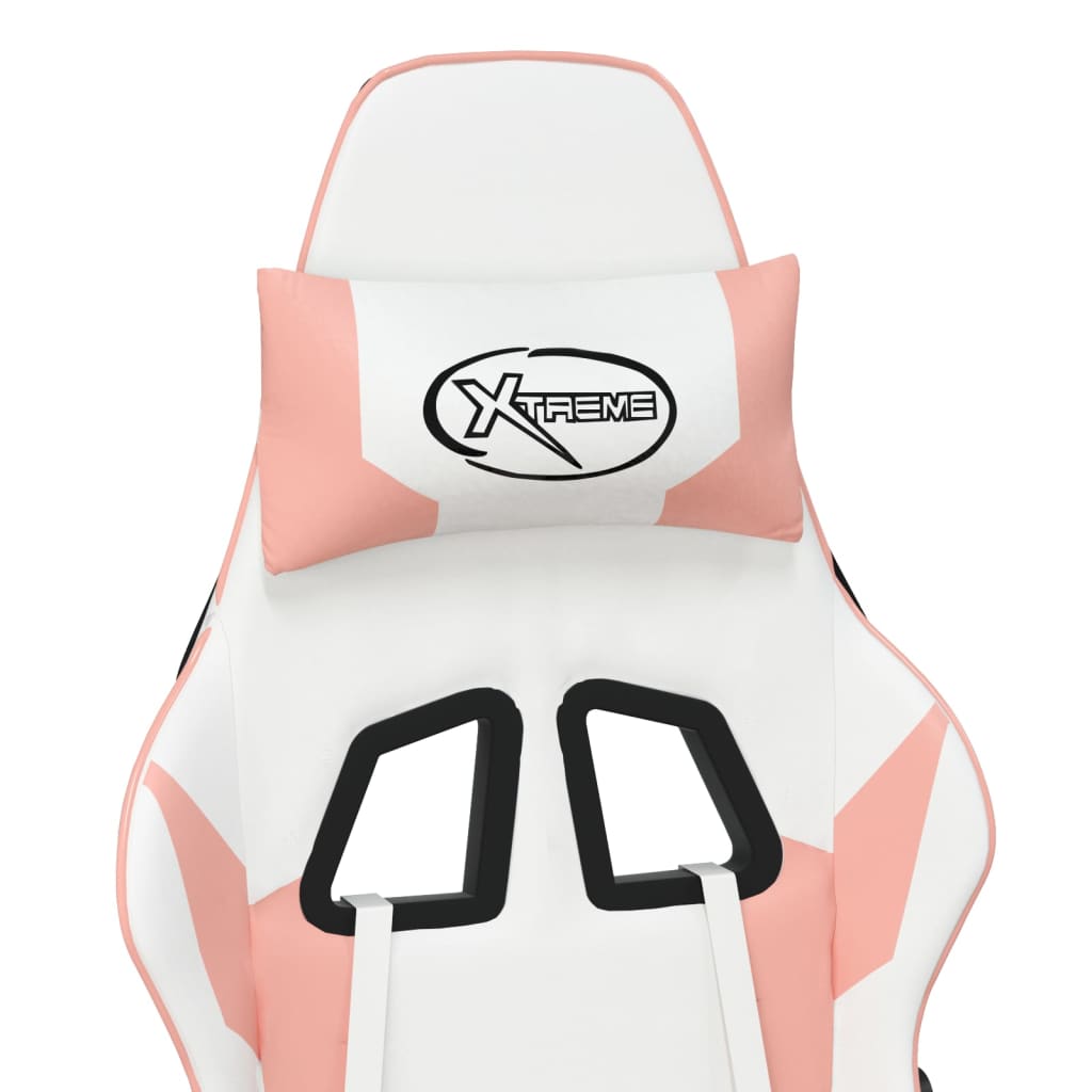 vidaXL fehér és rózsaszín műbőr játékszék lábtartóval