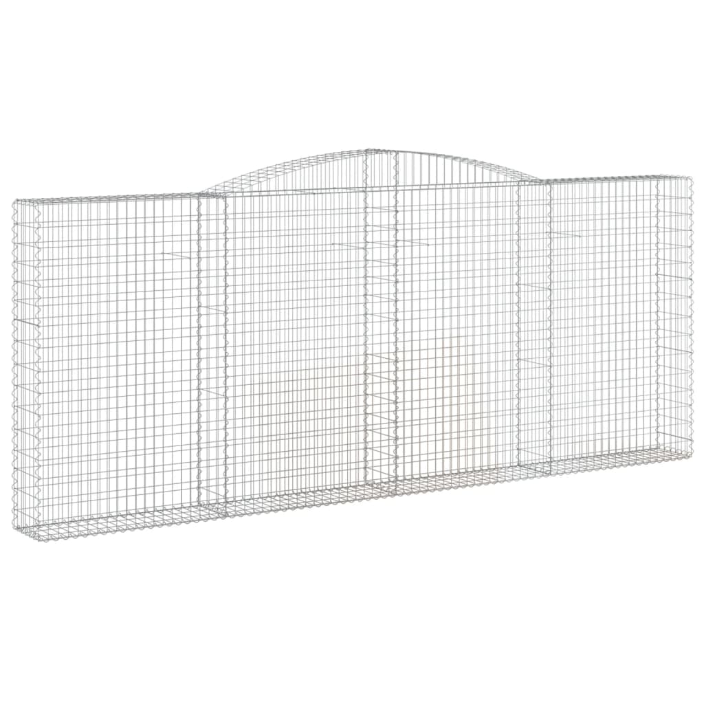 vidaXL 3 db íves horganyzott vas gabion kosár 400x30x160/180 cm