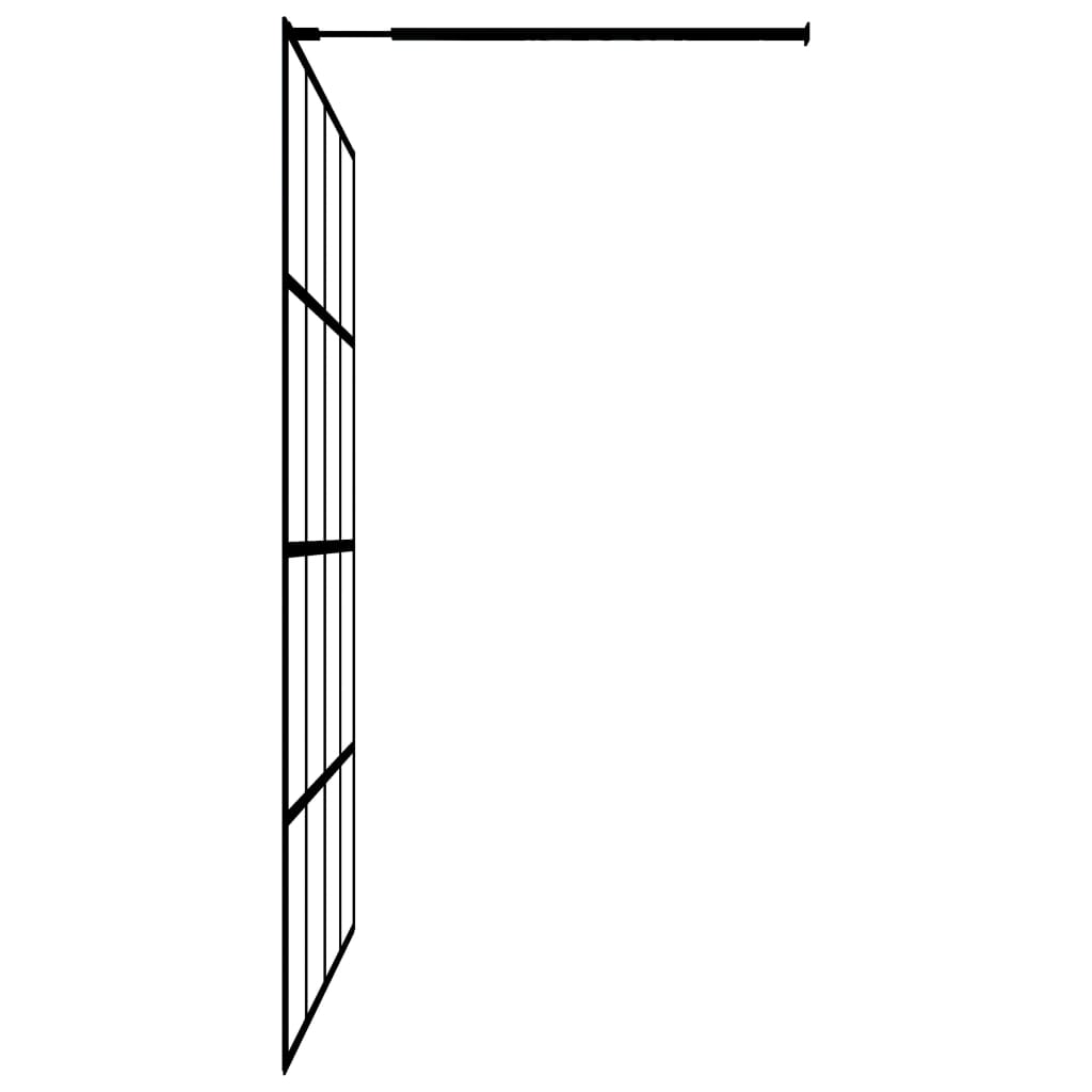 vidaXL fekete ESG üveg és alumínium zuhanyfal polccal 90 x 195 cm