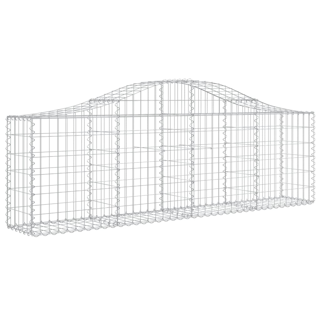 vidaXL 10 db íves horganyzott vas gabion kosár 200x30x60/80 cm